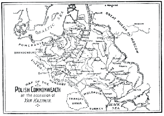 Map of the Polish Commonwealth at the
accession of Yan Kazimir