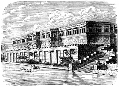 Fig. 54.—Restoration of an Assyrian Palace.