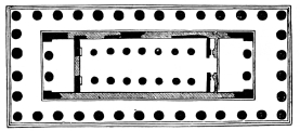 Fig. 153.—Plan of the Great Temple of Pœstum.