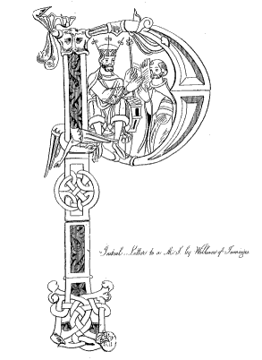 Initial Letter from a MS. of the History of William of Jumieges