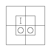 Diagram representing x prime m does not exist and y m exists