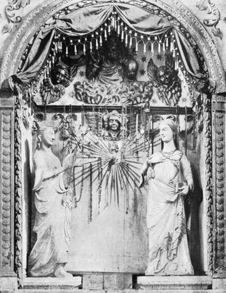 MADONNA E ANGELO (SEC. XIV) NELLA CHIESA DI TIGLIO DI SOPRA.