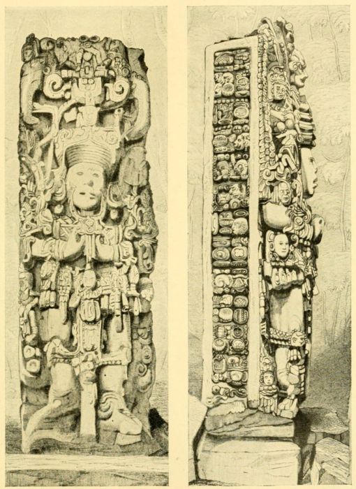 STELAE AT COPAN, GUATEMALA.